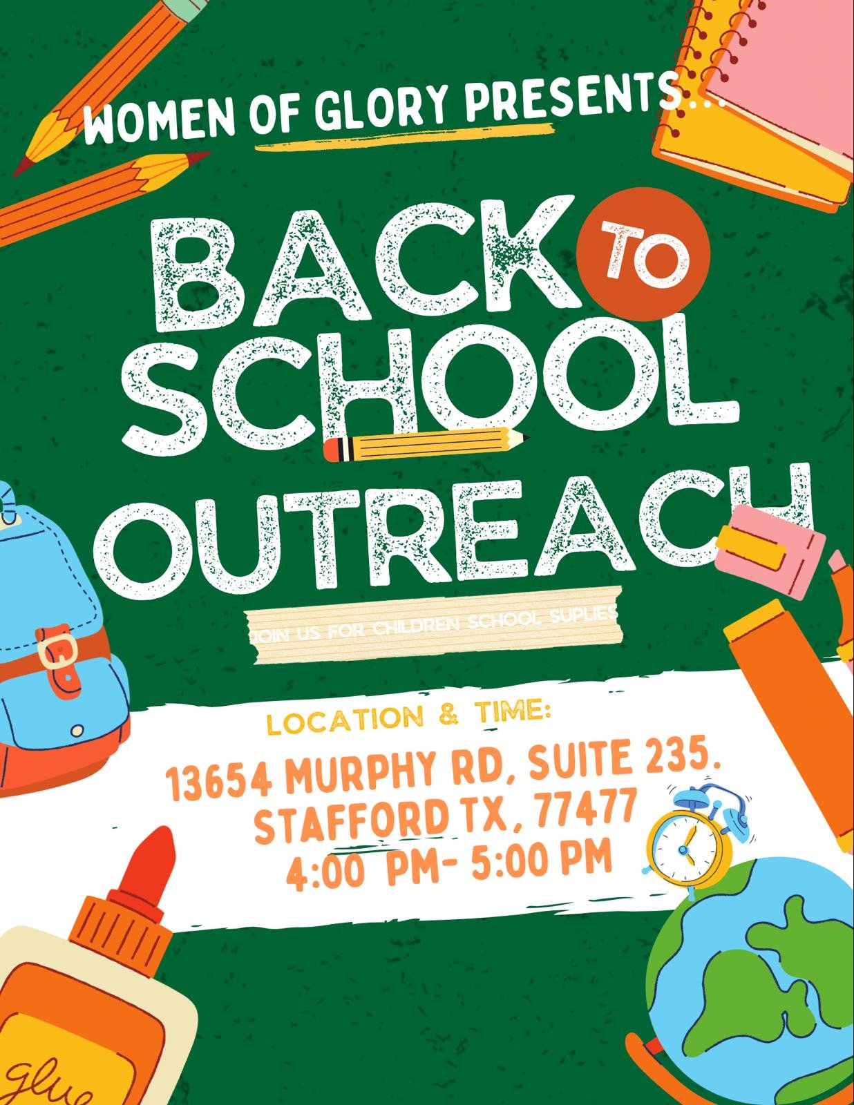 Back to School Outreach - Providing school supplies for girls